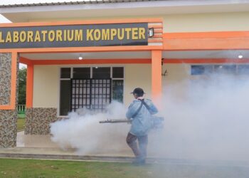 Cegah Wabah Demam Berdarah, PT Timah Tbk Unit Produksi Kundur Lakukan Fogging di Fasilitas Umum