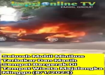 Mobil Wisatawan Terbakar dan Sempat Jalan Di Tempat Wisata Majalengka, Masyarakat Panik