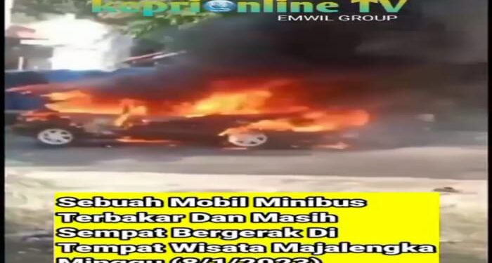 Mobil Wisatawan Terbakar dan Sempat Jalan Di Tempat Wisata Majalengka, Masyarakat Panik