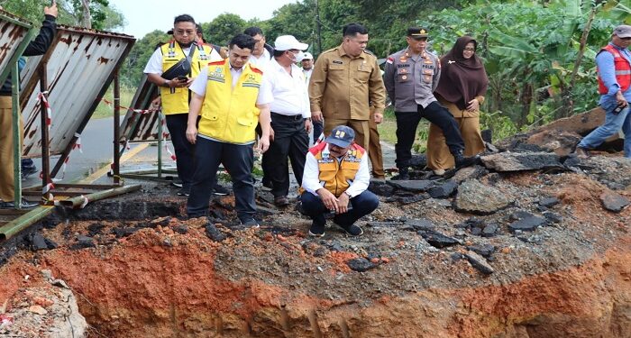 Sekda Bintan dan Kepala Balai PJN Tinjau Kerusakan Jalan Lintas Wacopek