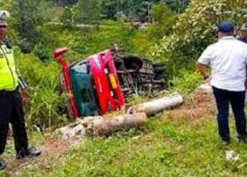 Bus Rombongan Mudik Gratis Pemkot Medan Kecelakaan di Tapteng
