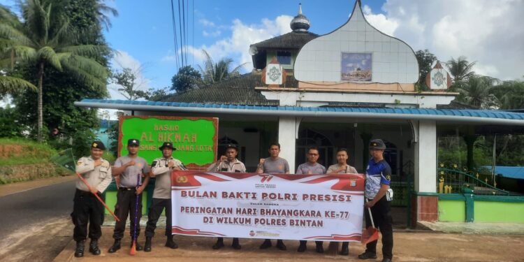 Sambut Hari Bhayangkara, Polres Bintan Goro di Tempat Ibadah