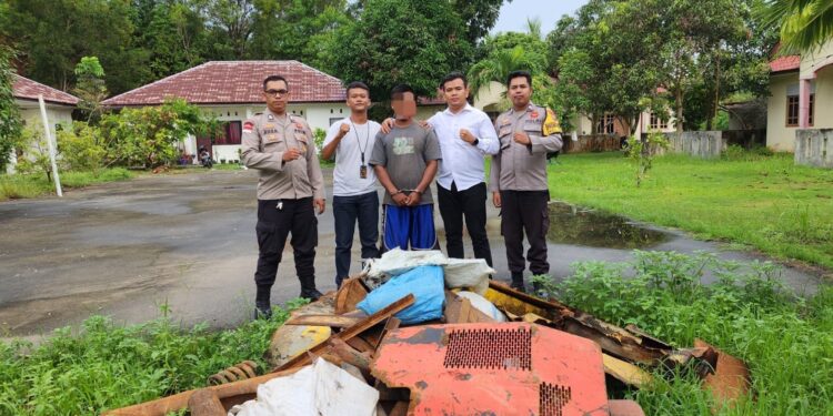 Gondol Besi Plat 1,5 Ton, 1 Rekan Pelaku Berhasil Lolos di Kecamatan Tebing