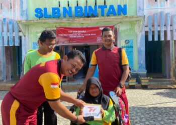 Sambut Hari Bhayangkara, Polres Bintan Gelar Fun Run Difabel di SLBN Bintan