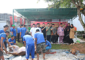 Usai Sholat, Hewan Kurban Dimasak Gulai untuk Seluruh Warga Binaan Lapas Kelas IIA Tanjungpinang