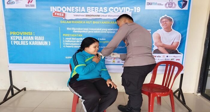 Hari Bhayangkara Ke – 77 Tahun 2023, Polres Karimun Gelar Vaksin Presisi