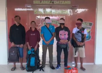 Satreskrim Polres Bintan Amankan 5 Tersangka Pelaku Penyelundup PMI Ilegal