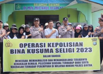 Operasi Bina Kusuma, Polres Bintan Berikan Himbauan Kepada Pelajar MTS di Kawal