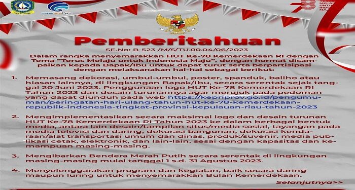 Semarakkan HUT ke-78 RI, Masyarakat Diimbau Pasang Bendera Merah Putih
