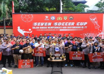 Wujudkan Pemilu Damai 2024, Polri Bersama Wartawan Gelar Bhayangkara Presisi Seven Soccer Cup