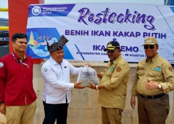 Bupati Karimun Tabur 50 Ribu Benih Ikan di Jembatan Kuning