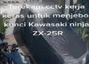 Video Viral, Maling Gagal Bawa Kabur Motor Sport Ninja ZX-25R