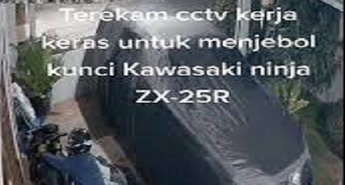 Video Viral, Maling Gagal Bawa Kabur Motor Sport Ninja ZX-25R