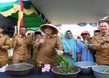 Para Petani di Natuna Terima Bantuan Pupuk dari Gubernur Ansar
