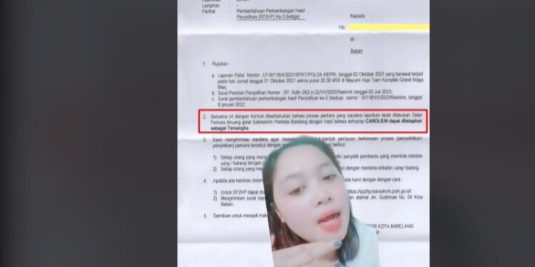 Ditetapkan Tersangka, Carolein Masih Belum di Tahan