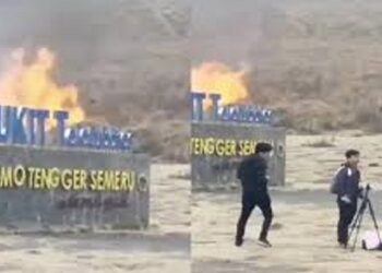 Gegara Prewed Gunakan Flare, Bukit Teletabies terbakar