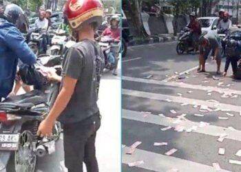 Video Viral Uang Pecahan Rp 100 Ribu Berserakan di Jalanan Kota Medan