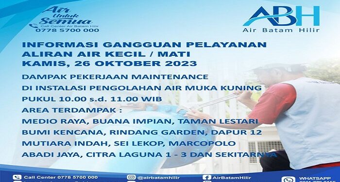 Informasi Gangguan Aliran Air, IPA Muka Kuning Lakukan Maintenance