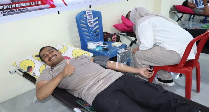 Peringati HUT Humas Polri ke-72 Tahun 2023, Polres Karimun Laksanakan Donor Darah