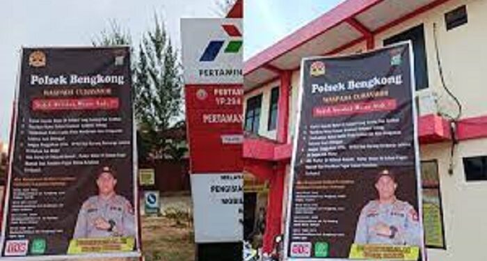 Marak Curanmor, Polsek Bengkong Pasang Baliho Waspada Curanmor