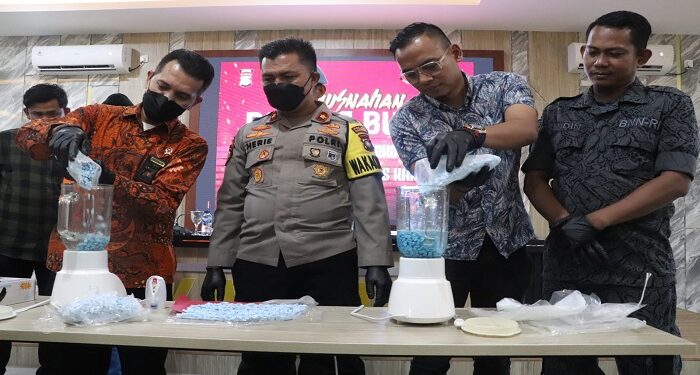 Ribuan Pil Ekstasi Tiger Dimusnahkan Polres Karimun