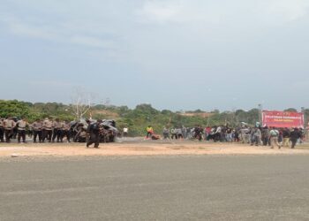 Sambut Pesta Demokrasi, Polresta Tanjungpinang Gelar Simulasi Sispam Kota