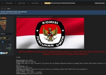 Data Pemilih KPU Diduga Bocor Dibobol Peretas