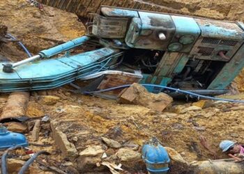 Gegara Tertimpa Alat Berat, 2 Pipa Saluran Air di Simpang Indomobil Batam Patah