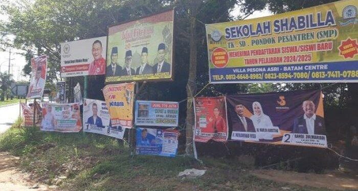 Langgar Aturan, APK Caleg di Batam Pasang di Pohon, Bawaslu Surati Parpol