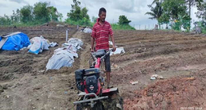 Tingkatkan Hasil Panen, PT Timah Beri Bantuan Hand Tractor Kelompok Tani Bukit Naga