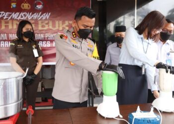 Polisi Musnahkan Sabu 2.130,78 Gram, 386 Pil Ekstasi dan Happy Five Sebanyak 458 Butir