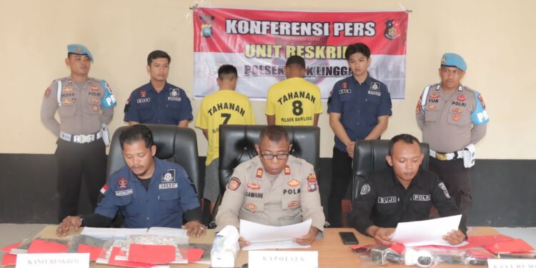 Polsek Daik Lingga Gelar Konferensi Pers Ungkap Pelaku Tindak Pidana Pencabulan dan Pencurian dengan Pemberatan