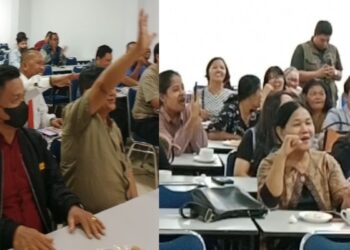 Pemuka Agama kresten dan bersama dengan pengurus PGID dan BKSG sehati saat silaturahmi dengan pasangan calon Bupati Karimun