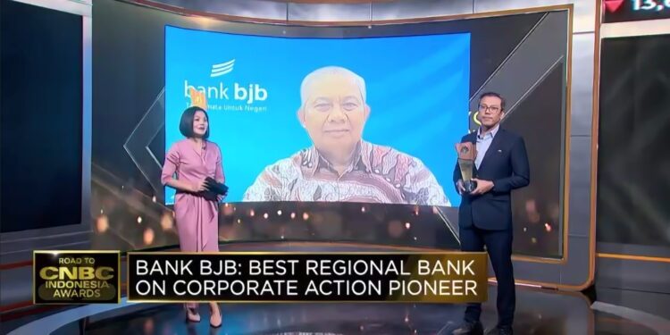 Road to CNBC Indonesia Awards 2024, bank bjb Raih Penghargaan Best Regional Bank on Corporate Action Pioneer