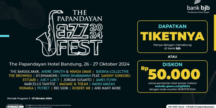 Dukung The Papandayan Jazz Fest 2024, Nabung di bank bjb Ada Diskon dan Tiket Nonton