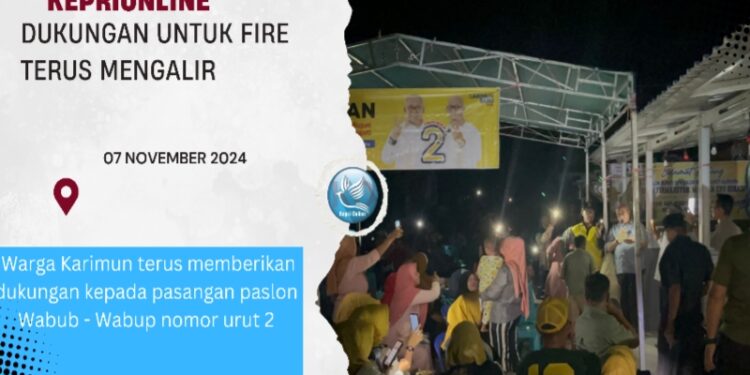 Semangat Warga Karimun Terus Mengalir Dukung Pasangan Nomor Urut 2