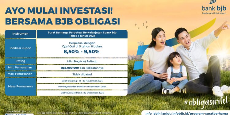 bank bjb Tawarkan Peluang Investasi Melalui Surat Berharga Perpetual dengan Kupon yang Tinggi