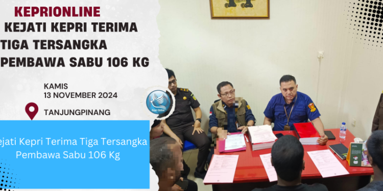 Tahap II, Kejati Kepri Terima Tiga Tersangka Pembawa Sabu 106 Kg