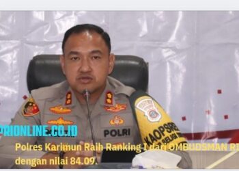 Polres Karimun Raih Rangking I Predikat Kepatuhan Pelayanan Publik Terbaik