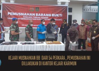 Kejari Karimun Musnahkan BB 54 Perkara Tindak Pidana