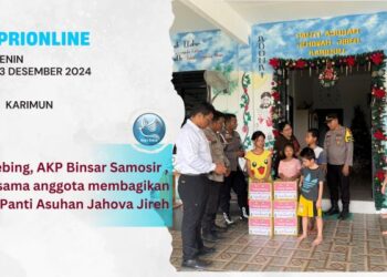 Jelang Natal, Polsek Tebing Berbagi Kasih