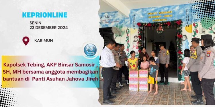 Jelang Natal, Polsek Tebing Berbagi Kasih