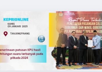 Pasangan Ansar – Nyanyang Ditetapkan Gubernur dan Wakil Gubernur Kepri Melalui Rapat Pleno