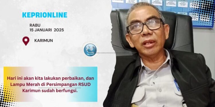 Lampu Merah di Persimpangan RSUD Karimun Menunggu Teknisi, Hari Ini Akan Selesai
