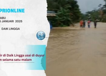 Satu Malam Curah Hujan Tinggi, Daik Kembali Banjir