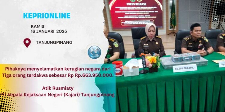 Jaksa Selamatkan Uang Negara Sebesar Rp Rp.663.950.000 dari Tiga Orang Terdakwa Korupsi