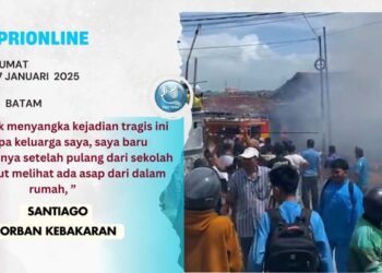 Satu Rumah Kebarakan di Bengkong, Lima Unit Mobil Pemadam Kebakaran  Diturunkan