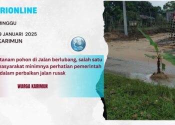 Warga Tanam Pohon Pisang di Jalan Berlubang
