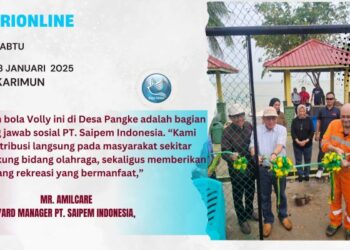 PT.Saipem Olahragakan Masyarakat Lewat Pembangunan Lapangan Bola Volly