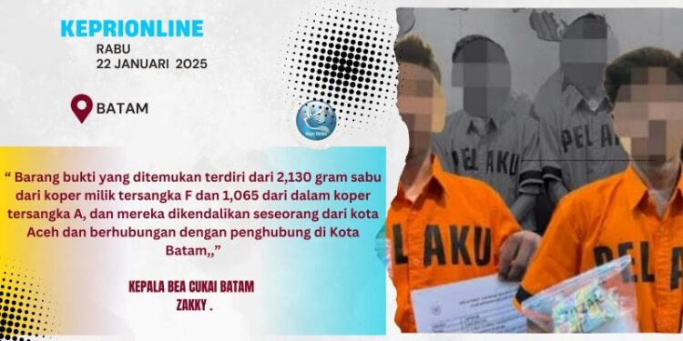 Pelajar Asal Aceh Tertangkap Bawa Sabu di Bandara Hang Nadim Batam